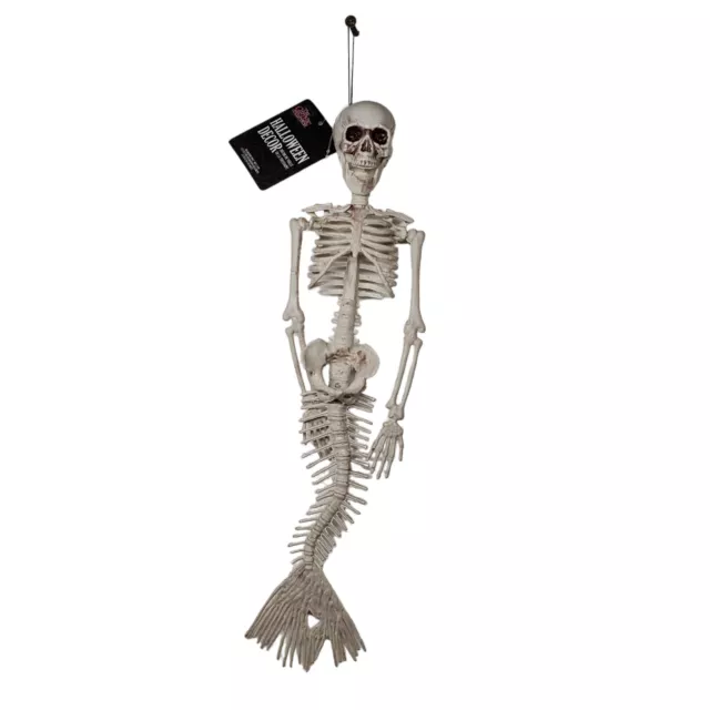 Skeleton Mermaid Hanging Decoration Halloween Goth Under Sea Prop Nautical