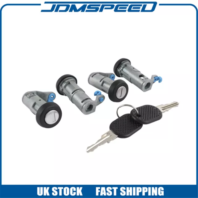 Set Of 4 Door Lock Barrel Cylinder & 2 Keys For Iveco Daily Mk3 Mk4 1999-2012