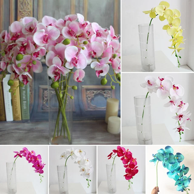 Künstliche Orchidee Kunst Orchideen Pflanze Blumen Phalaenopsis NEU