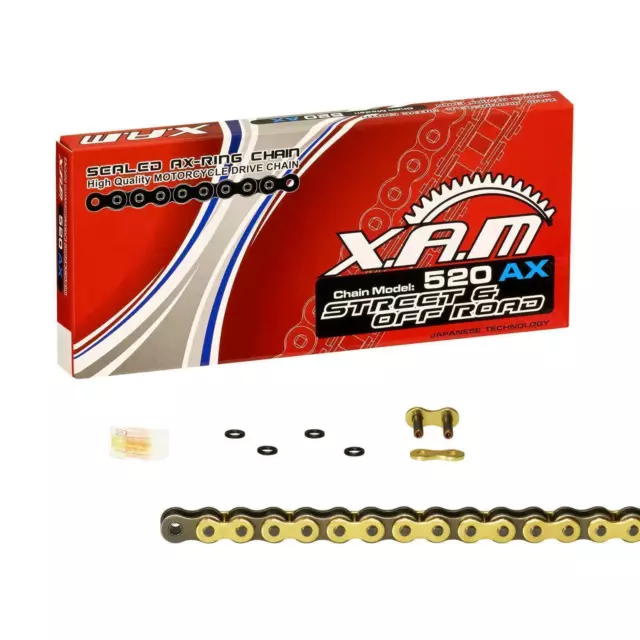 X-Ring Kette SYM QuadLander 250, Bj. 05-10 XAM extra verstärkt GOLD