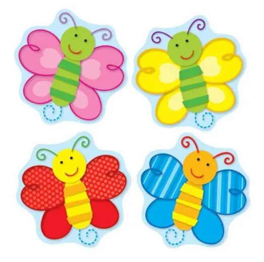 Pegatinas de mariposas Carson Dellosa de 72 piezas para niños, mariposas coloridas