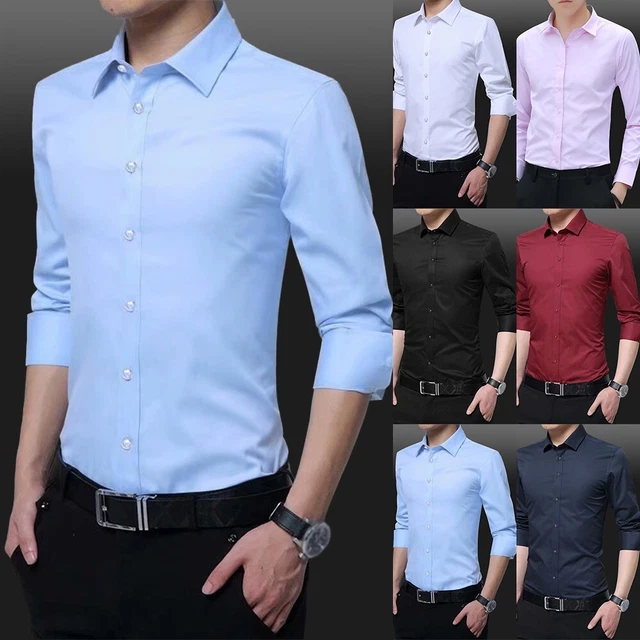 Camicie Abito Trendy da Uomo in Slim Fit e Maniche Lunghe Stay Fashion