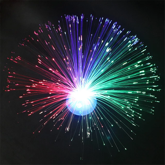 Luce calmante autismo sensoriale LED ADHD a batteria 2x UFO fibra ottica notte