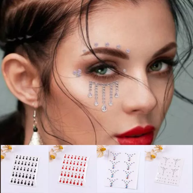 Droplet Strass Autocollant Body Art Water Beauty Sticker Diamond Facial #