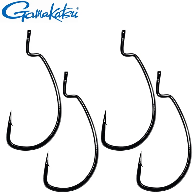 Gamakatsu Worm 323 Hook Monster - 4 Offsethaken, Wide Gap Haken, Raubfischhaken