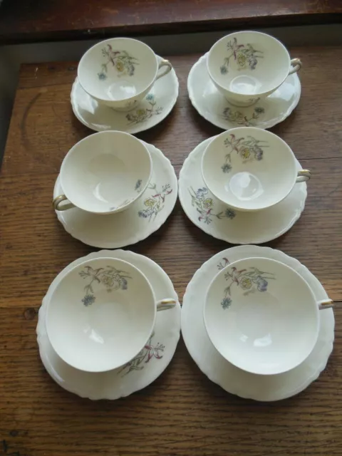 6 tasses et soucoupes a café porcelaine de Limoges