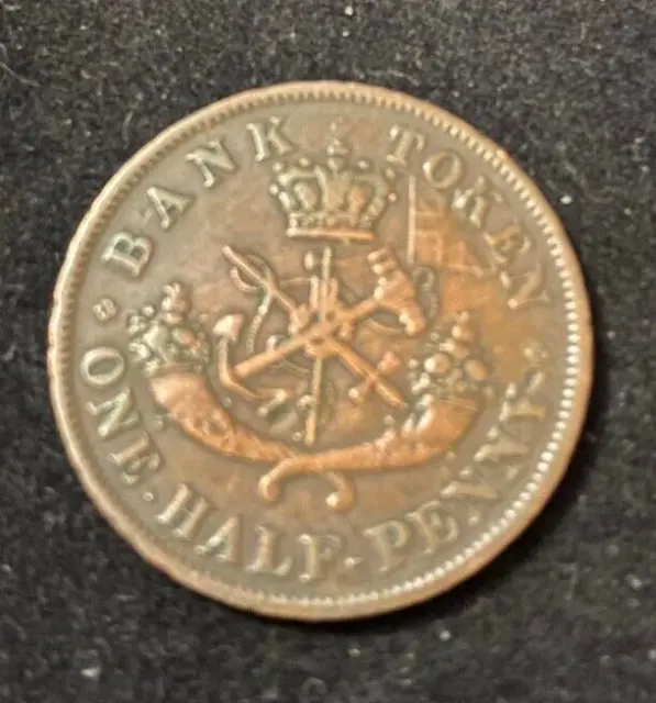 Bank of Upper Canada 1857 1/2 Half Penny Coin