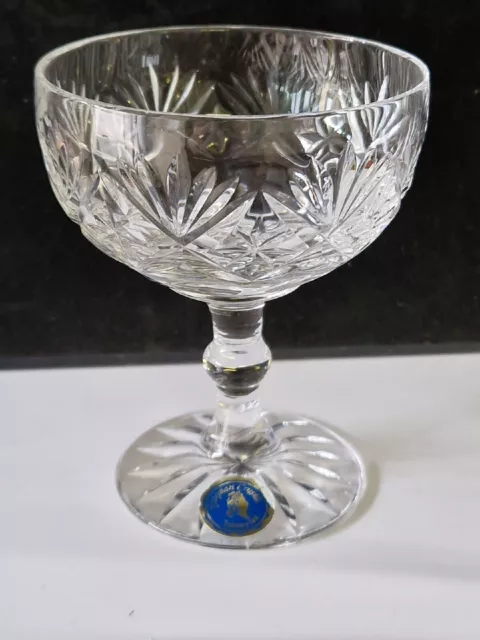 Single Georgian Cut Crystal 9cm Sundae Dessert Dish / Bowl - Vintage