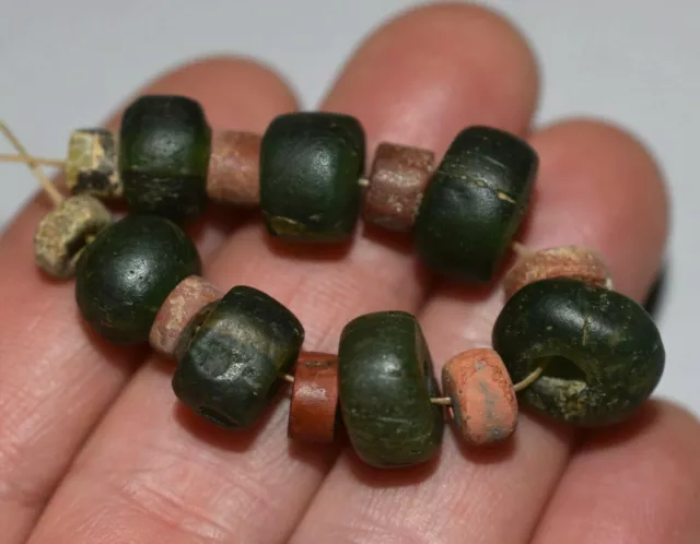 Ancient Glass Stone Excavated Djenne Dig Beads Mali African Trade 1000 Years Old