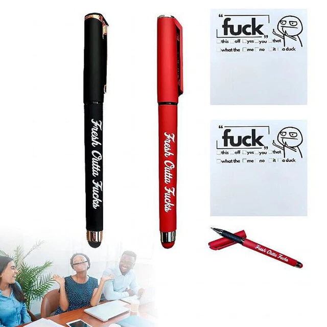 Fresh Outta F**ks Pad and Pen,Snarky Novelty Fresh Outta F**ks Pen Set