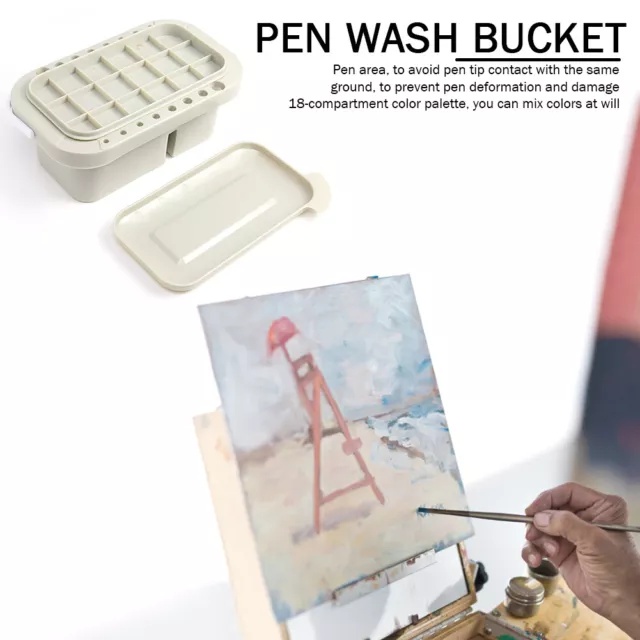 Oil Painting Brush Washing Bucket Wash Pen Barrel Stainless Steel Oil Paint  Brush Washer For School