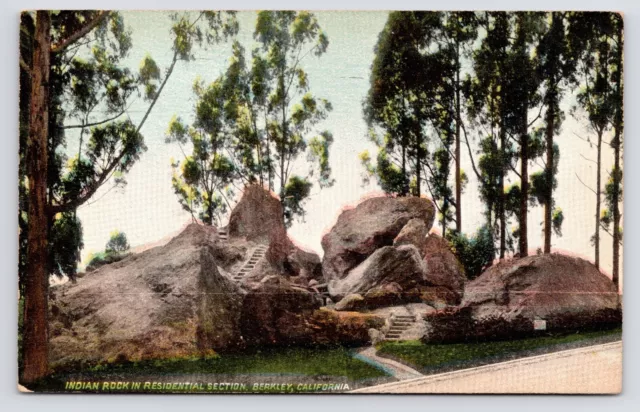 c1908~Berkley California CA~Indian Rock Park~Rock Climbing~Antique Vtg Postcard