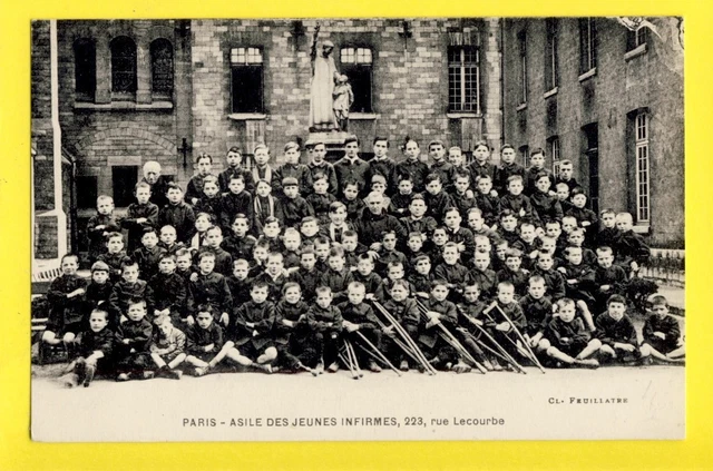 cpa PARIS 223 rue Lecourbe ASILE des Jeunes INFIRMES PAUVRE Mutilés, Aveugles..
