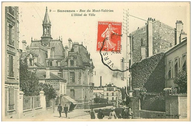 92.SURESNES.n°9996.RUE DU MONT VALERIEN.L'HOTEL DE VILLE