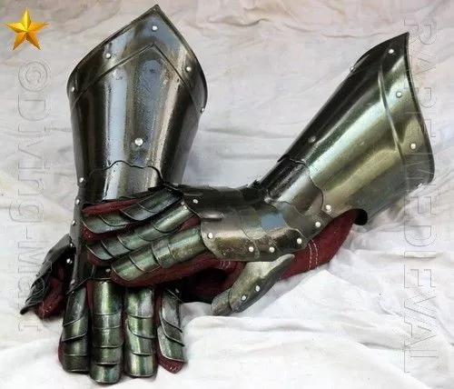 Functional Armor Medieval Knight Gauntlets Gloves Leather Steel SCA LARP Replica