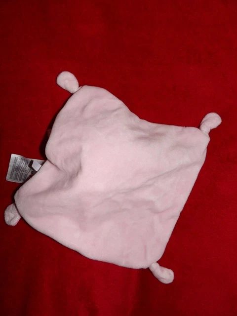Doudou Plat  MOTS D'ENFANTS Lapin Blanc Rose Pois Oiseau ETAT NEUF 2