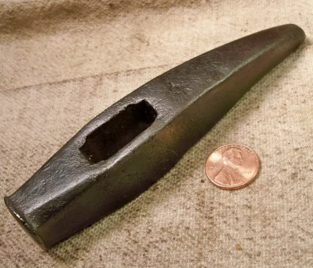 Early Hand Forged Pointed Peen Strap Hammer Head Collectible Old Tool READ