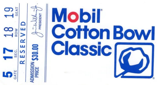 Vintage Arkansas Razorbacks Football Ticket Stub 1989 Mobil Cotton Bowl UCLA