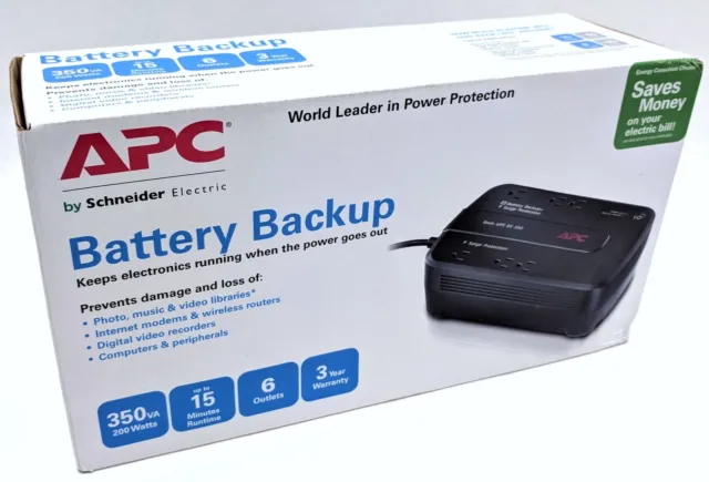 NEW APC BE350G Battery Backup 350VA 300W Surge Protector Backup-UPS 350 ES - NIB