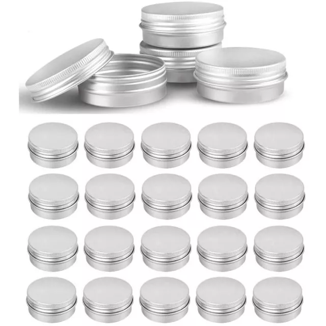 Aluminium Empty Cosmetic Pot Lip Balm Jar Tin Container Silver Box Containers