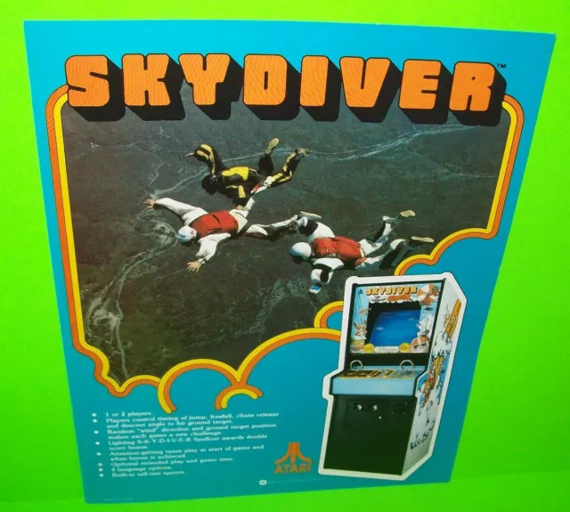 Sky Diver Arcade FLYER Original 1978 Video Game Paper Artwork Retro Vintage