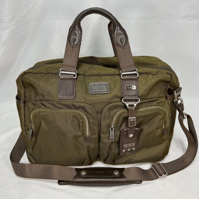 TUMI 22340OLH ALPHA BRAVO Briefcase business bag olive men Very Good Condition