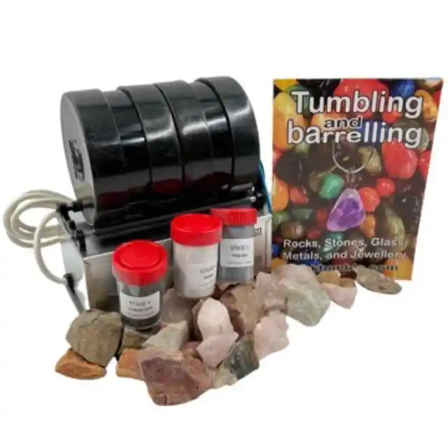 Rock tumbler - 3lb dual evans stone tumbler / rock polisher starter kit