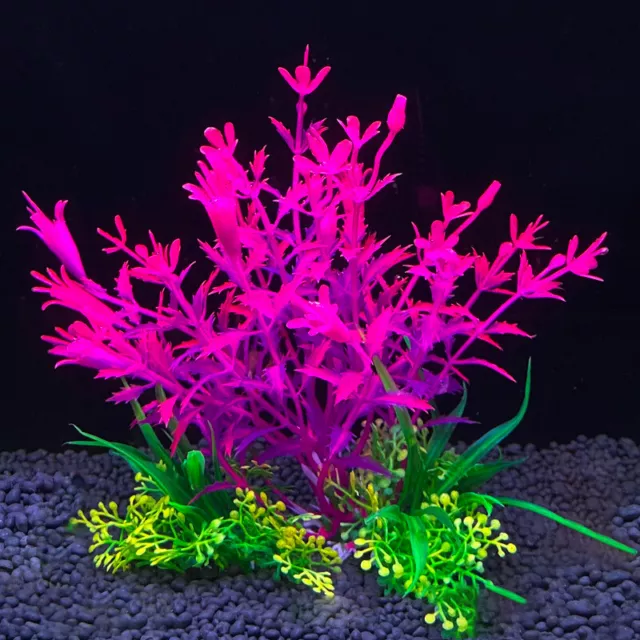 Multiple Colors of Artificial Plastic Water Grass Plants Fish Tank Aquarium Deco