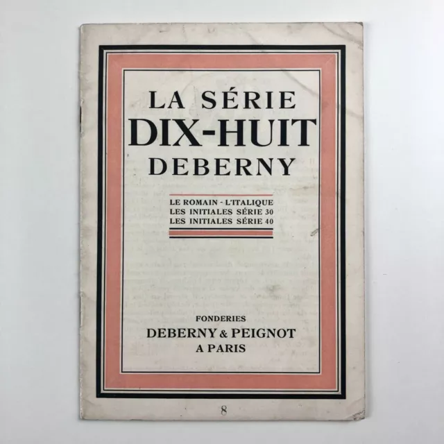 La Série Dix-Huit Le Romain-L'Italique Deberny & Peignot type specimen booklet