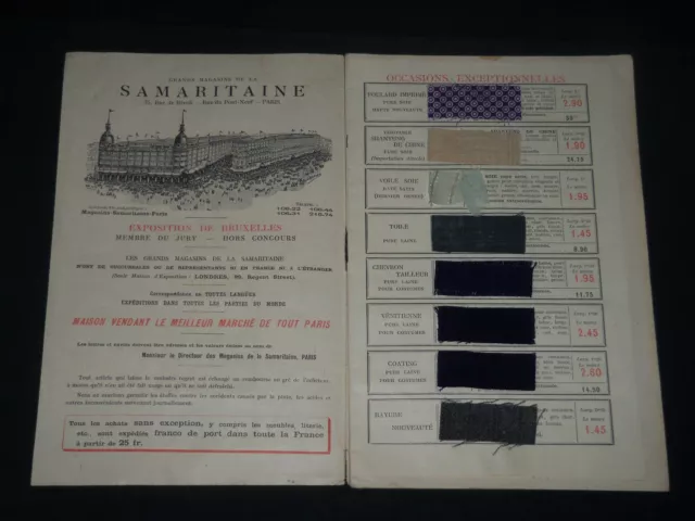 1911 Grand Magasins De La Samaritaine Echantillonne French Catalogue - Fr 1404 2