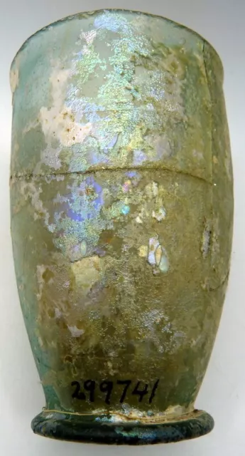 Museum Intact Ancient Roman Glass Beaker Iridescent Patina C. 2nd Century AD