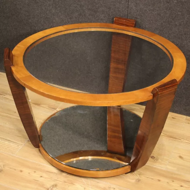 Table basse ronde meuble de salon de design bois moderne vintage années 60