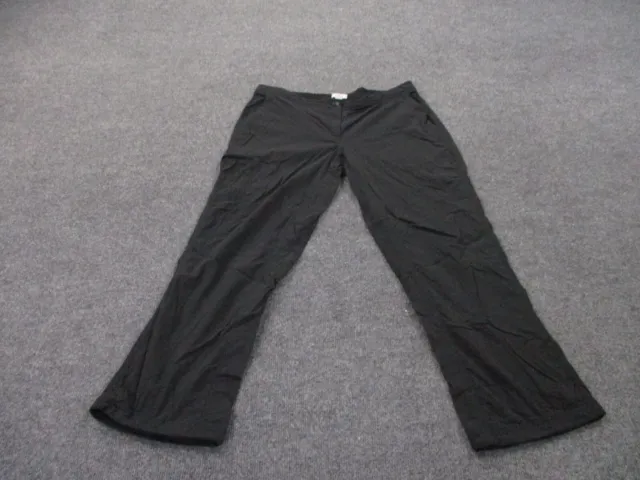 LL Bean Pants Adult 14 Petite Black Cargo Chino Straight Leg Nylon Hiking Womens