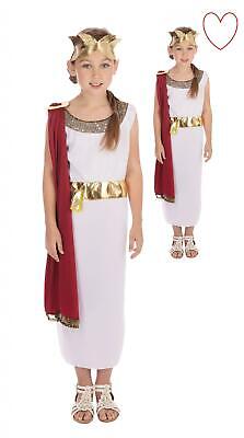 Kids Girls Greek Goddess Roman Toga Fancy Dress Costume Book Week