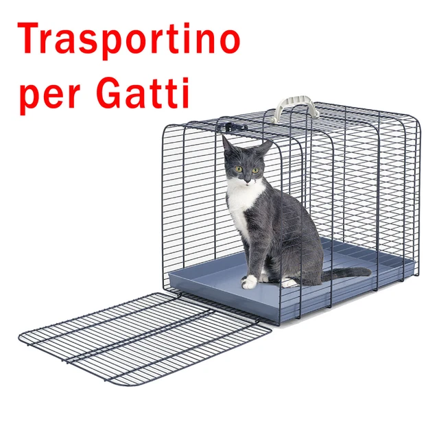 Trasportino Imac per gatti o piccoli cani in rete metallica  2 misure gatto cane