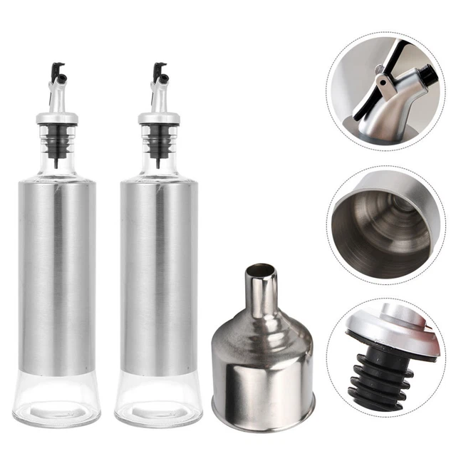 Condiment Decanter Oil Dispenser Bottle Glass Oiler Leakproof