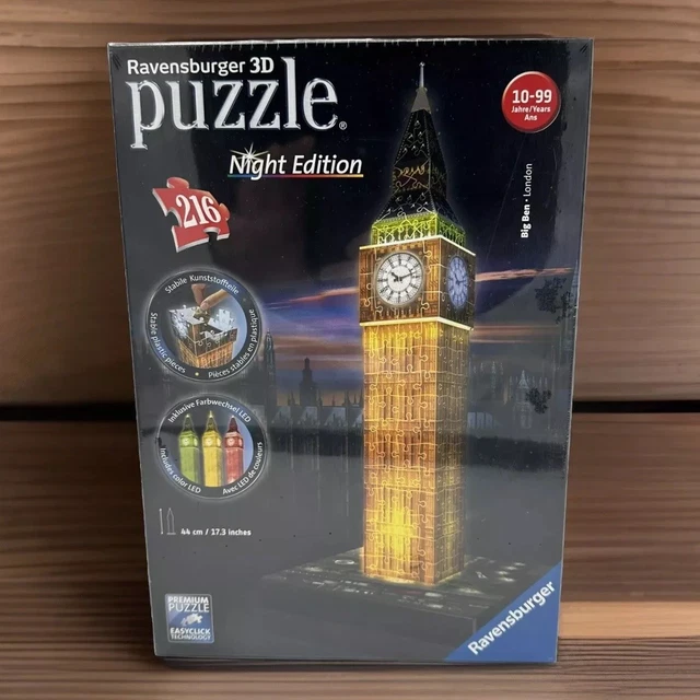 RAVENSBURGER 3D PUZZLE Big Ben Night Edition, 216 Teile, NEU & OVP EUR ...