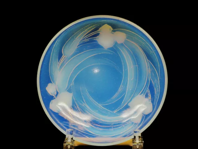 French Etling 1930s Art Deco Opalescent Glass Bowl 122. 2" Height By 9" Diameter
