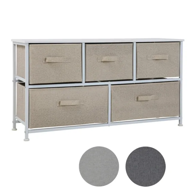 SVITA TARO Sideboard mit Stoffschubladen Stoff-Kommode Stoffregal Highboard