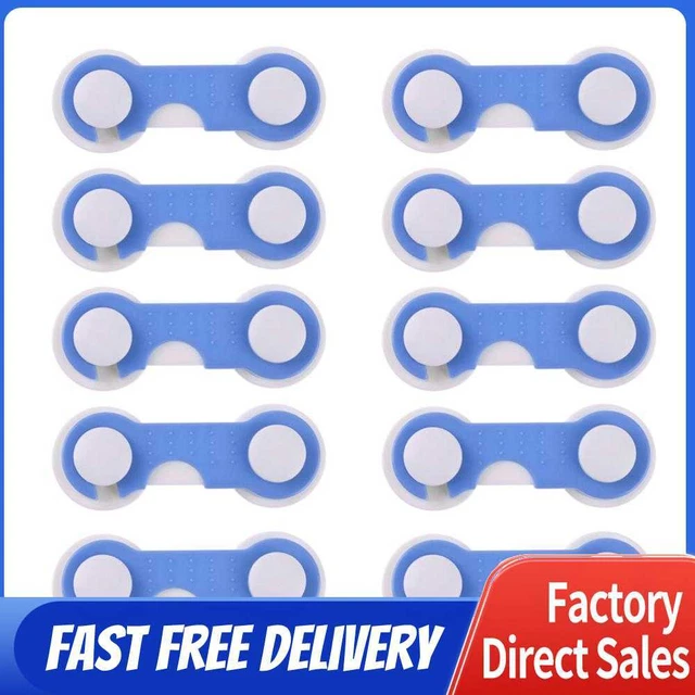 10pcs Set Door Drawers Wardrobe Todder Kids Baby Safety Plastic Lock Blue