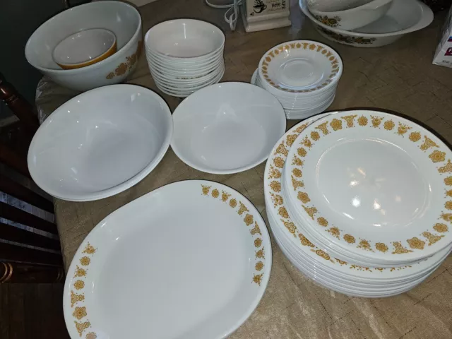 vintage corelle dishes butterfly gold 2