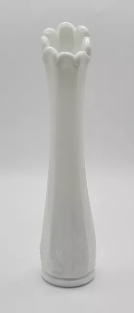 Vintage Westmoreland Milk Glass Swung or Stretch Paneled Vase 9.25" Tall