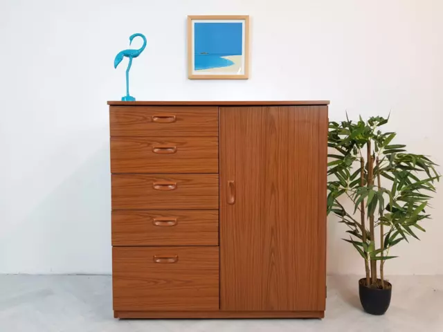 Schreiber Vintage Mid Century Teak Retro Tallboy Chest of Drawers Wardrobe