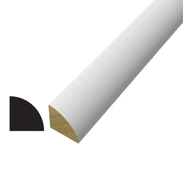 3/4x3/4x96 In. Poplar Wood Painted White Finger-Jointed Quarter Round Molding