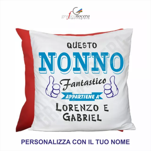 FESTA DEI NONNI Cuscino Quadrato arredo Personalizzato Nonno idea regalo