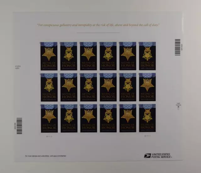 US SCOTT 4822a - 4823a SHEET OF 20 KOREAN WAR MEDAL OF HONOR FOREVER STAMPS MNH
