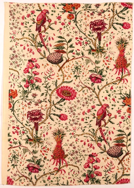 Coupon De Tissu Jacquard Lilas Et Blanc - 3 Mètres X 150 Cm - Coton Fleuri - Fabriqué En France - Vintage