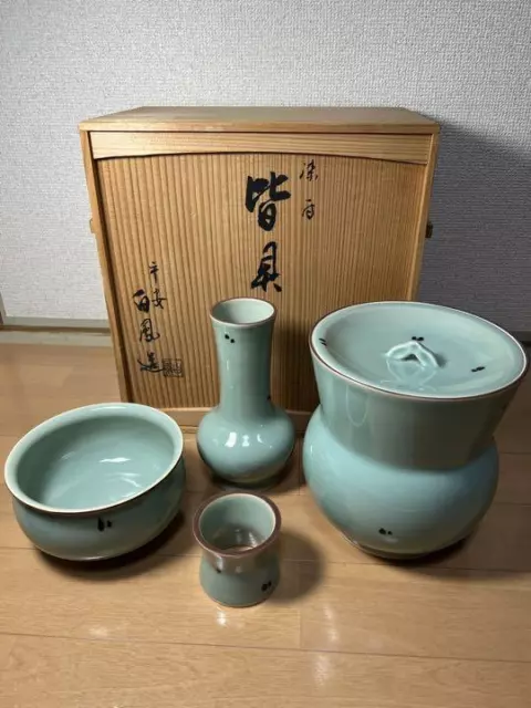 Japanese Tea Ceremony Set Kaigu (Mizusashi Shakutate Kensui Futaoki) Sado B-19