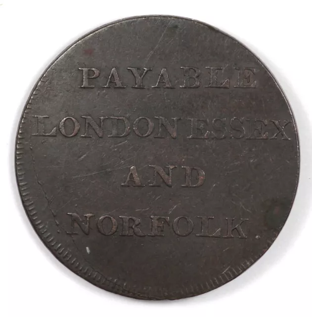 1790s GB Middlesex MISC. LONDON ESSEX AND NORFOLK Conder Halfpenny