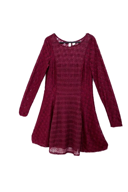 H&m burgundy lace dress top